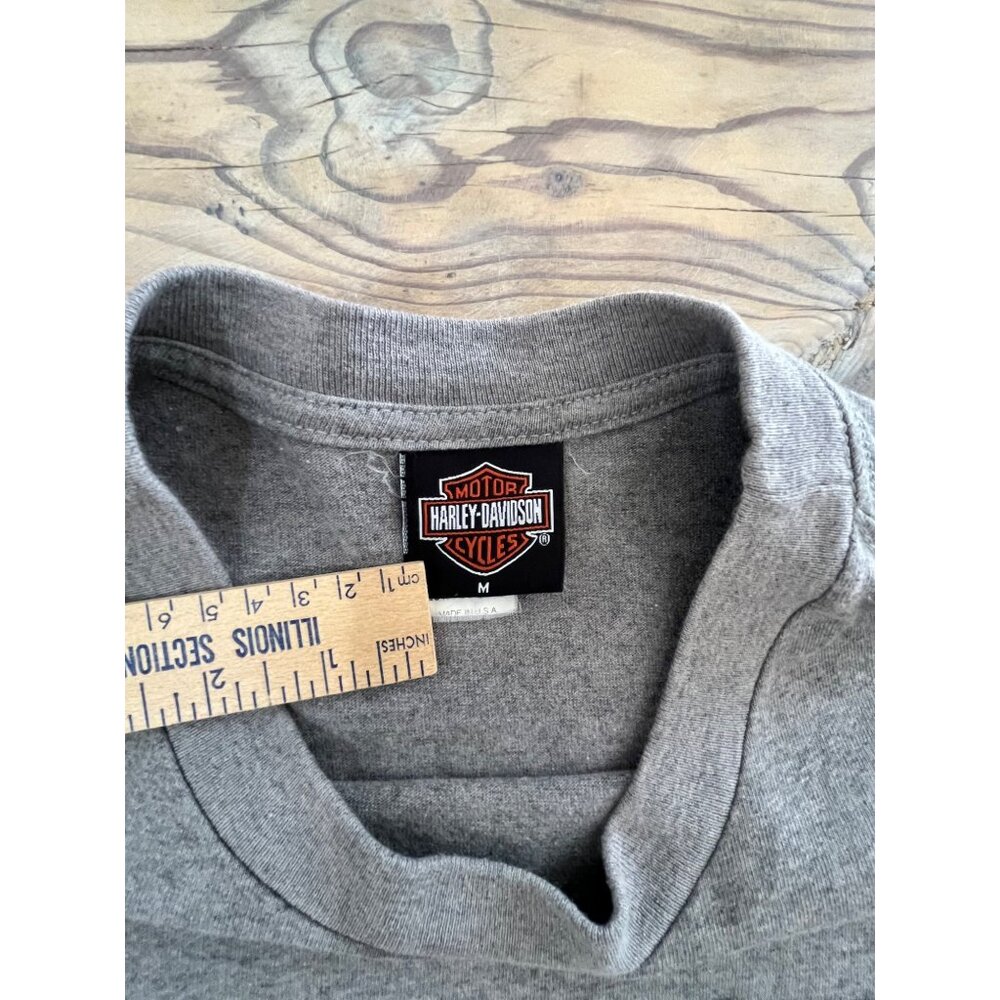 VTG Harley Davidson Graphic Print T-Shirt Mens M Double Sided Long Sleeve - Picture 3 of 7